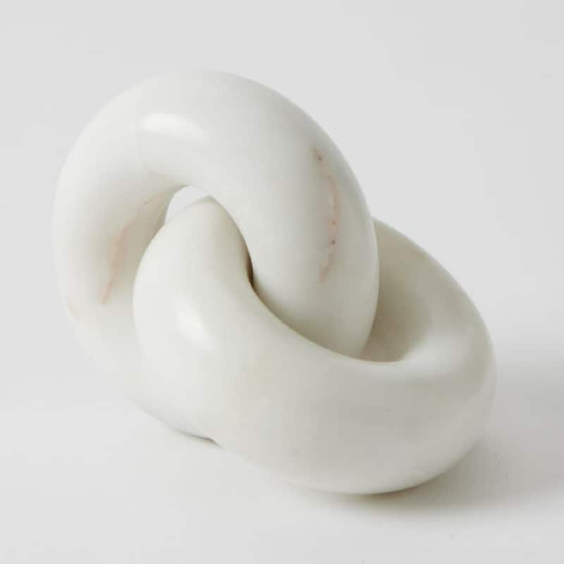 Round Marble Knot Decoration - 5.25" - White