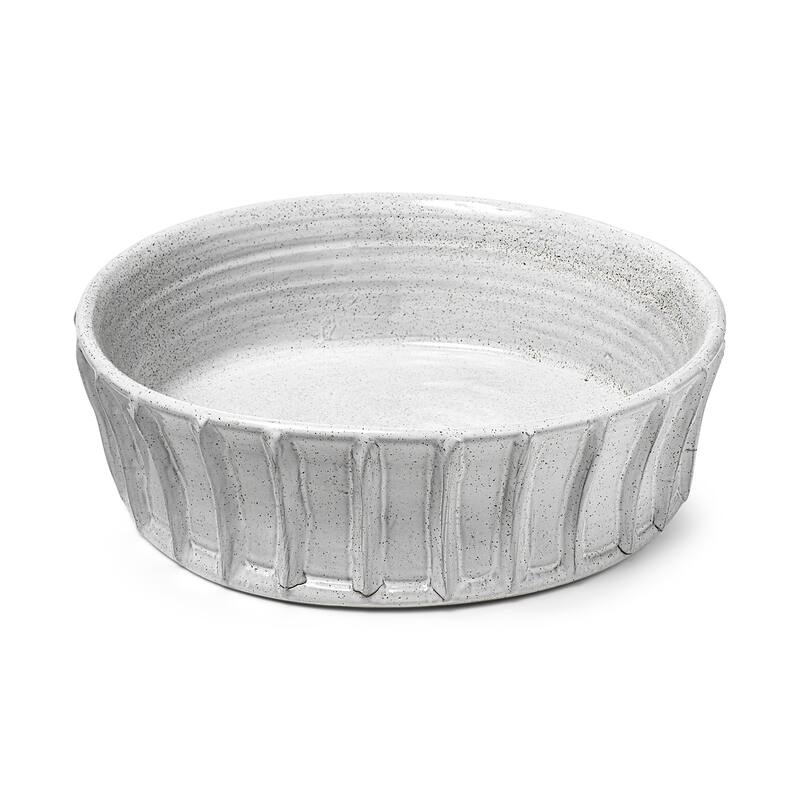 Mercana Silone White Ceramic Bowl - 16.1L x 16.1W x 4.3H - Large