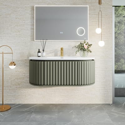 Eviva Haven 39"W Green Wallmount Bath Vanity with Integrated Sink