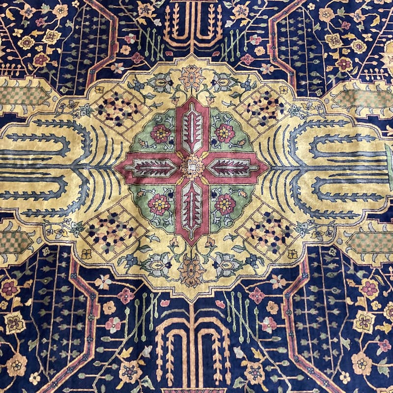 HERAT ORIENTAL Antique 1860s India Agra Wool Rug - 9'2" x 12'9"