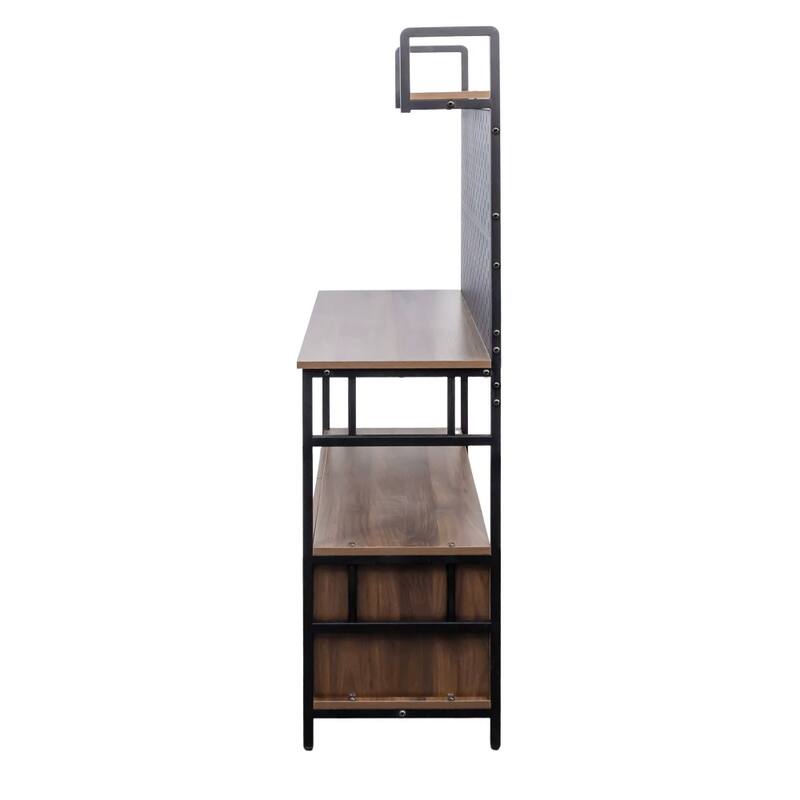39.37" Kitchen Bakers Rack Storage Shelf with Cabinet and Shelves