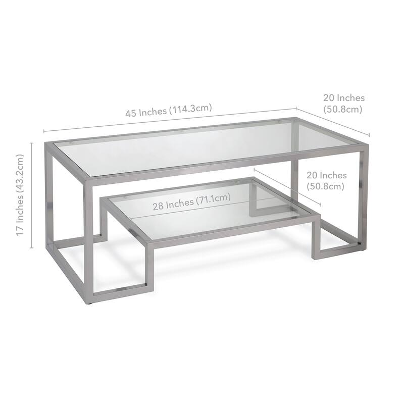 Artemis Contemporary Metal and Glass Coffee Table