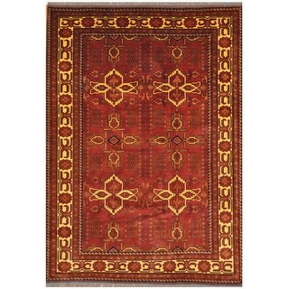 HERAT ORIENTAL Handmade Kargahi Wool Rug (Afghanistan) - 6'10 x 9'6 ...