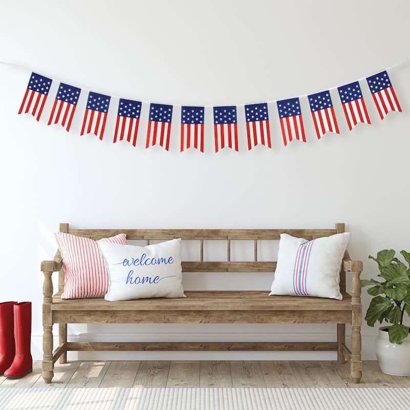 Americana USA Flag Swallowtail Hanging Wall Banner - 9.75'