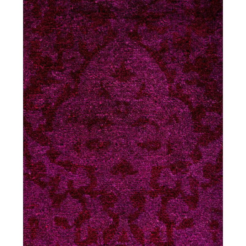 Overdyed One-of-a-Kind Hand-Knotted Area Rug - Purple - 2' 7" x 19' 3"
