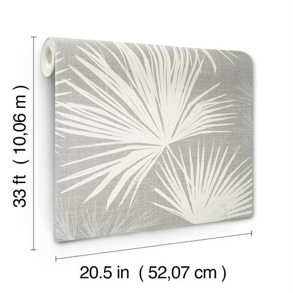 A-Street Prints Hatteras Grey Palms Wallpaper