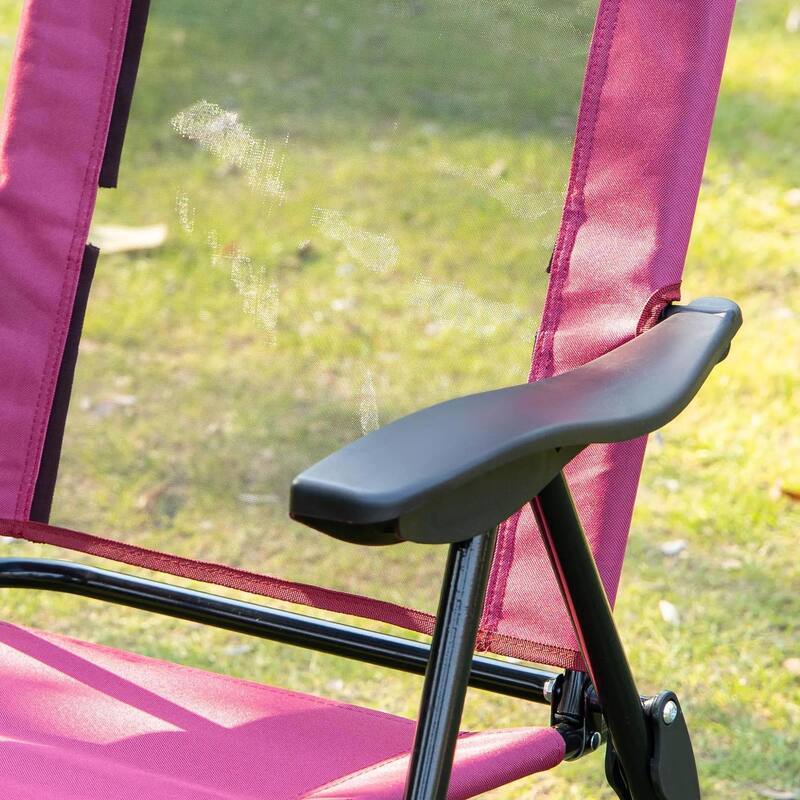 Folding Patio Dining Chairs Set of 2,Adjustable Sling,Headrest,Outdoor