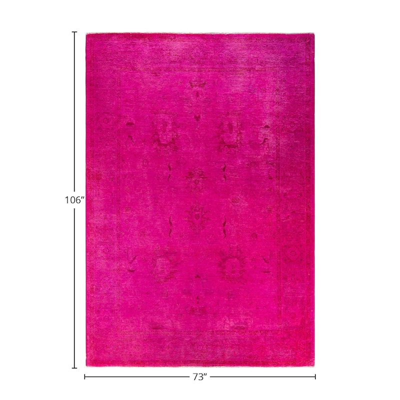 Vibrance, One-of-a-Kind Hand-Knotted Area Rug - Pink, 6' 1" x 8' 10" - 6' 1" x 8' 10"