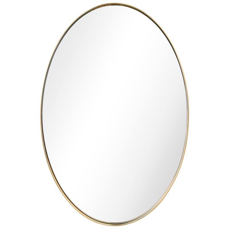Ultra Stainless Steel Oval Wall Mirror- 24"x36" - 24" x 36" - Brushed Gold