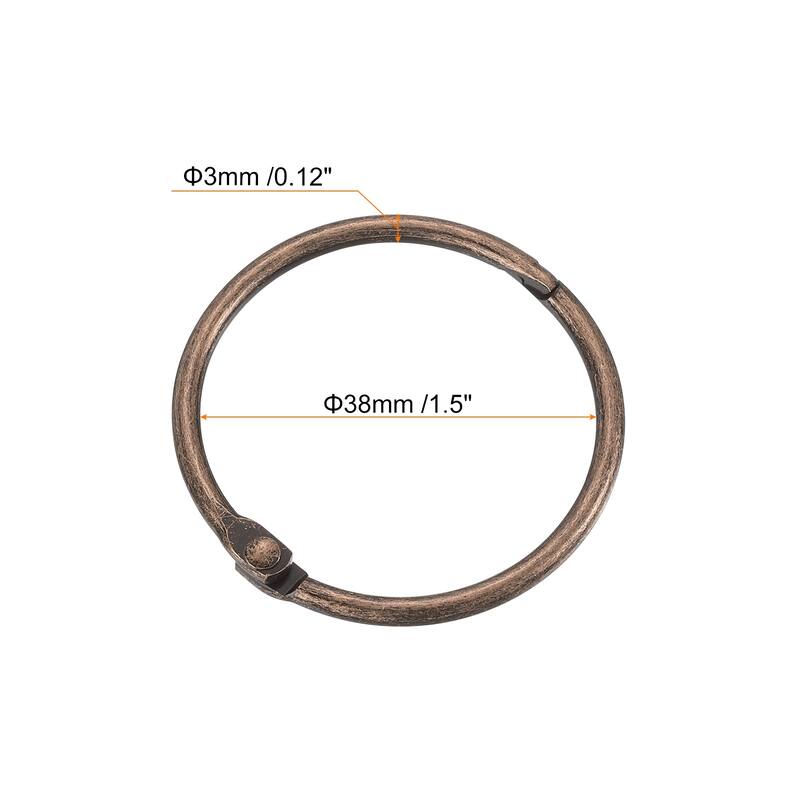 Shower Curtain Rings, 6pcs - Loose Leaf Binder Rings