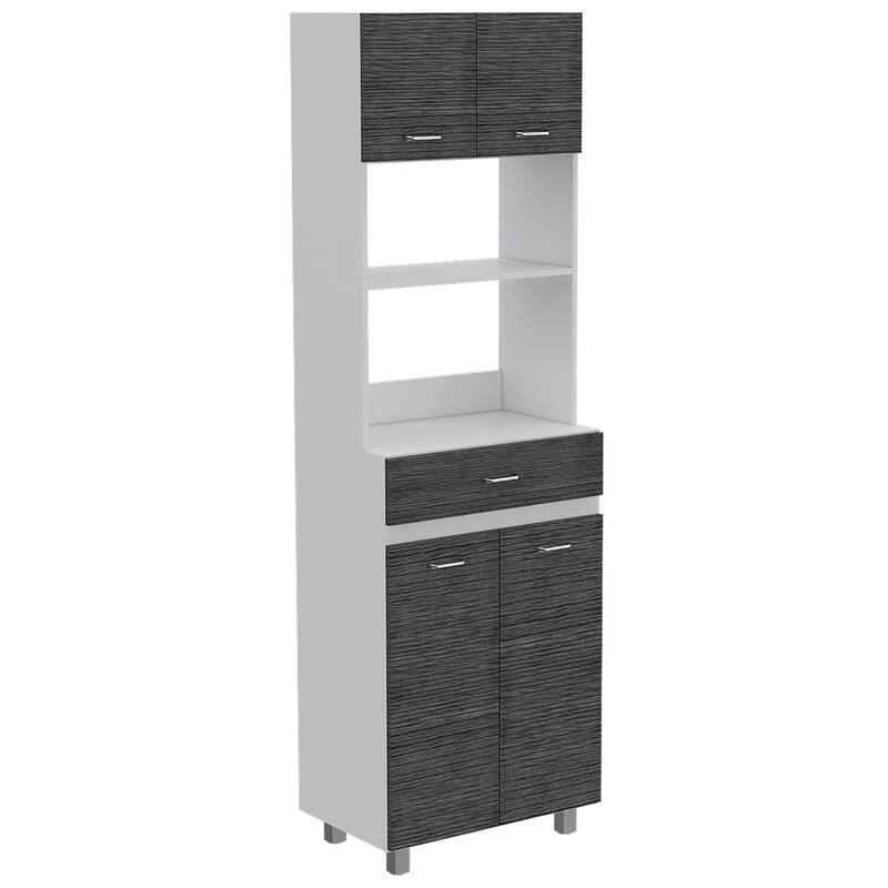 Microwave Cabinet Madison, Kitchen, White / Smokey Oak,High quality and durable