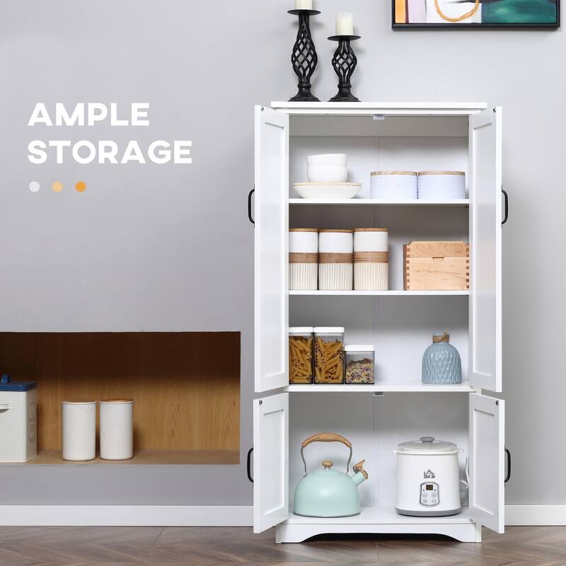 Farmhouse Kitchen Pantry Floor Storage Cabinet - White