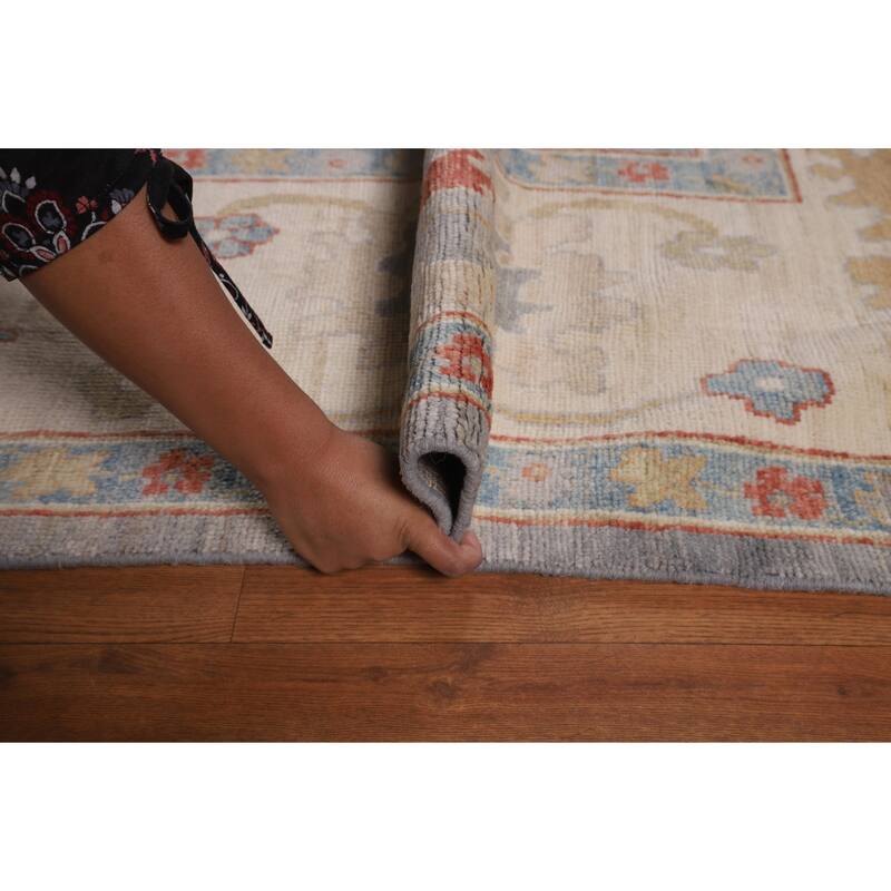 Oushak Turkish Large Area Rug Handmade Vegetable Dye Wool Carpet - 10'0"x 14'0"