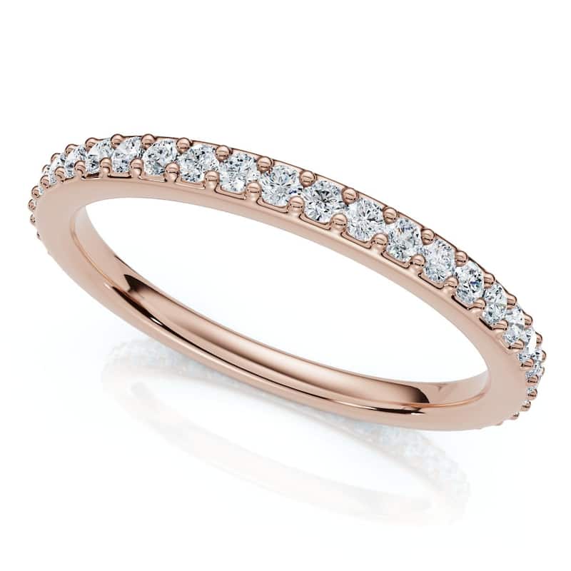 Bliss Diamond 3/8Ct Diamond Eternity Ring Gold or Platinum Lab Grown - 9 - Rose