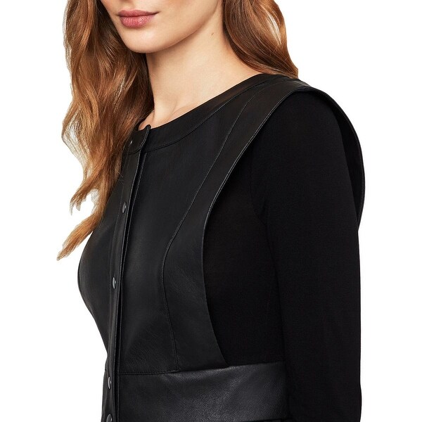 bcbg faux leather dress