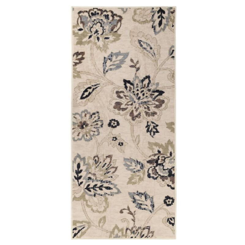 Superior Jacobean Floral Modern Farmhouse Indoor Area Rug or Runner