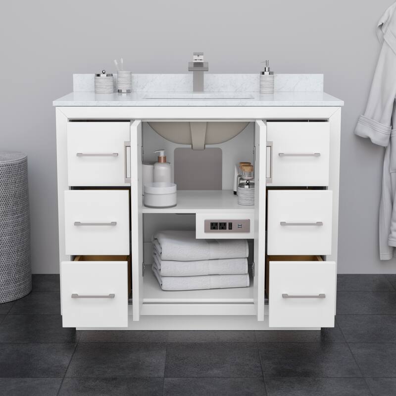 Icon Single Vanity Set, Cultured Marble Top, 34-Inch Mirror