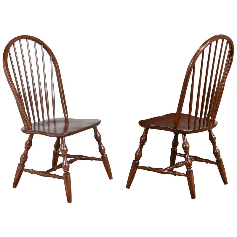 Distressed Wooden Side Chairs - 41" - Brown - Set of 2