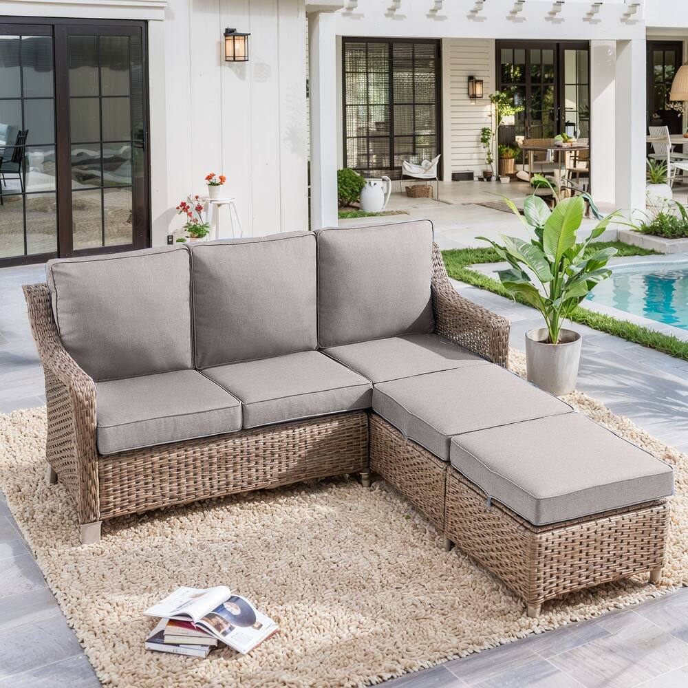 Outdoor Sofa Seating with Ottoman