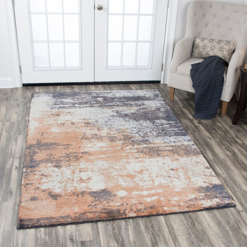 Alora Decor Euphoria Grey and Brown Abstract Wool Rug