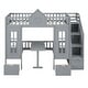 preview thumbnail 11 of 27, Twin Bunk Bed with Convertible Desk and Playhouse Design, Grey