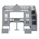 preview thumbnail 10 of 16, Twin over Twin Wood Bunk Bed with Changeable Table, Grey