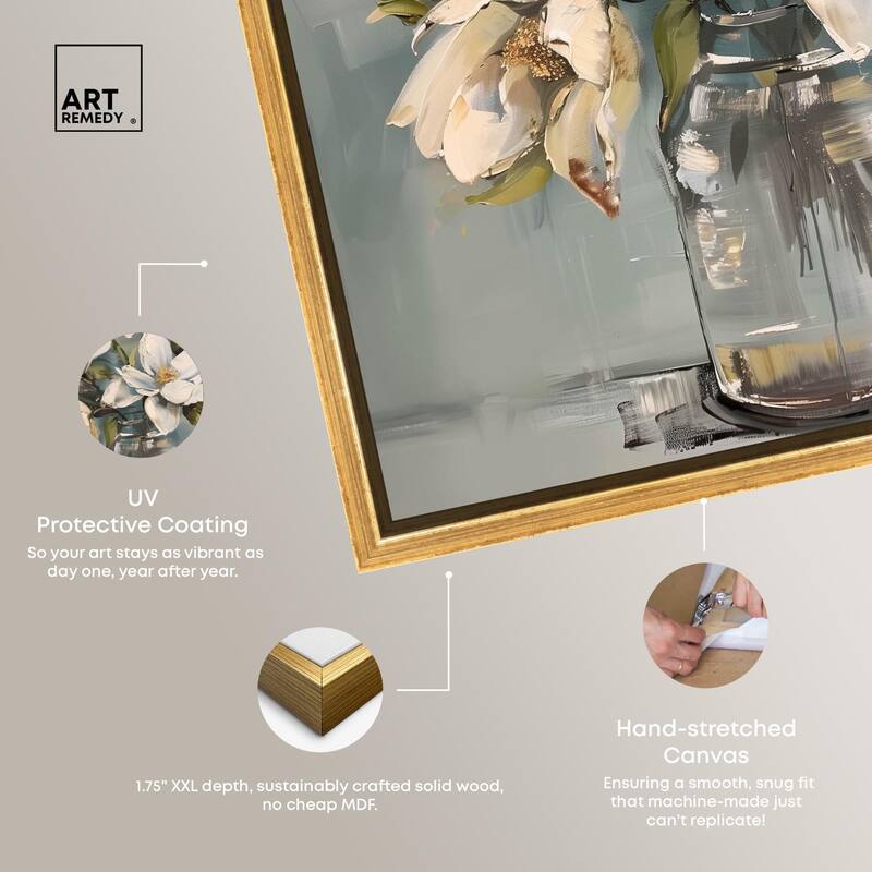 Prismatic Floral and Jar Canvas by Art Remedy