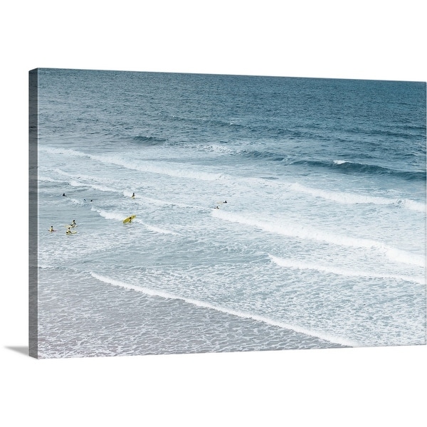 "People learning to surf in the Atlantic ocean." Canvas Wall Art