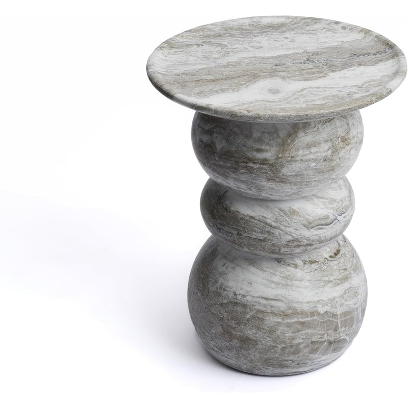 Studio London Elegant Silfi Travertine Effect Stool and Weatherproof