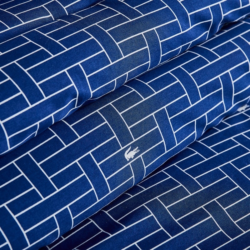 Lacoste Heritage Geo Percale Cotton 3-Piece Comforter Set