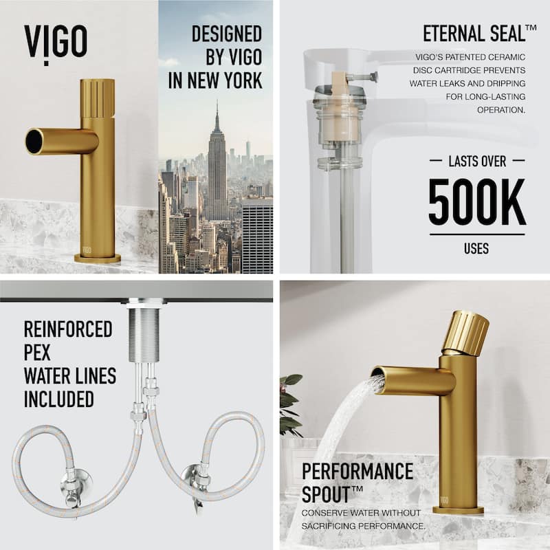 VIGO Ashford 8" H Single Handle Single Hole Bathroom Faucet