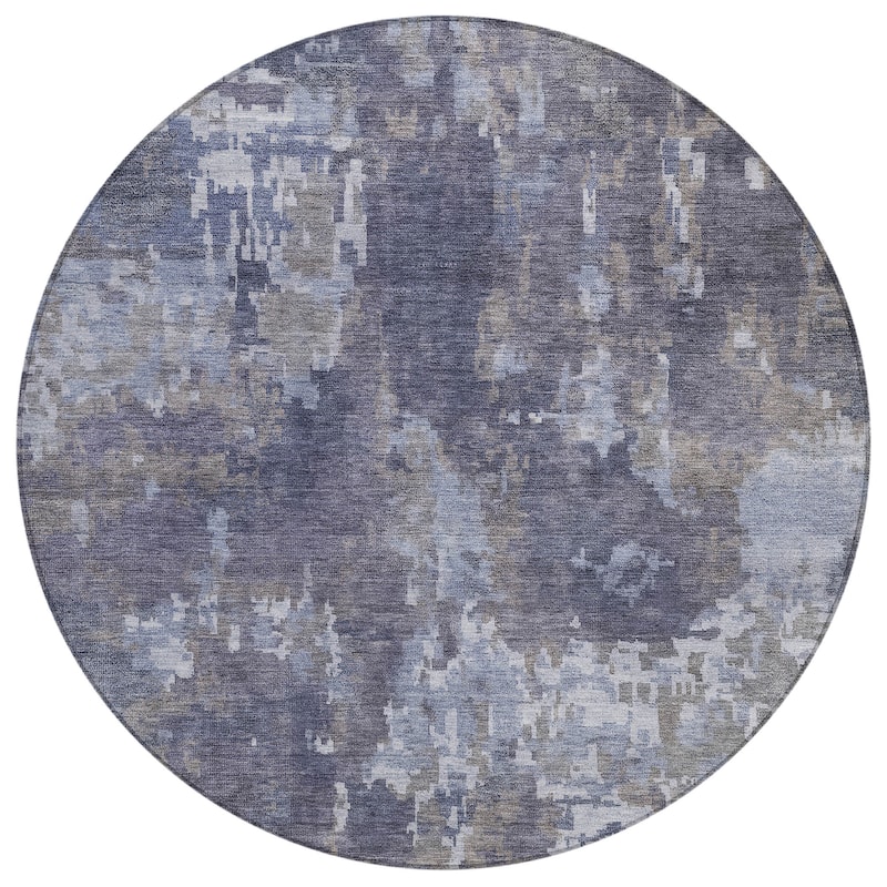 Machine Washable Indoor/ Outdoor Ombre Abstract Chantille Rug