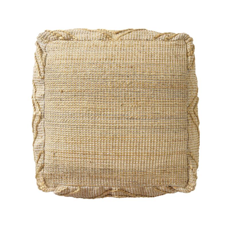 Sevita Natural Trellis Solid Hand-Woven Pouf