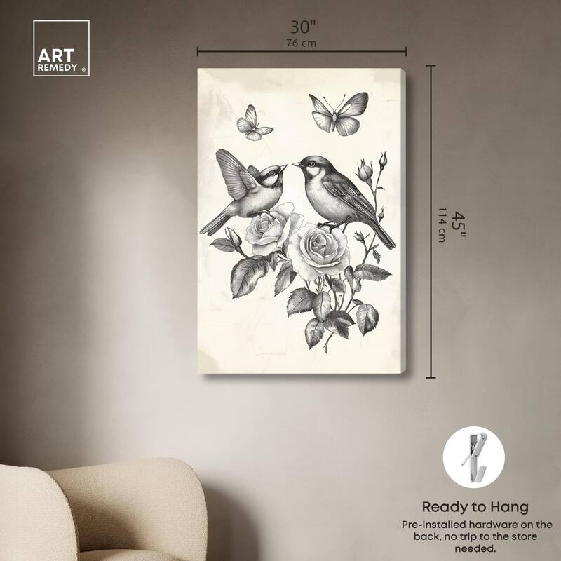Perched Pair II Canvas by Art Remedy, Gallery Wrapped