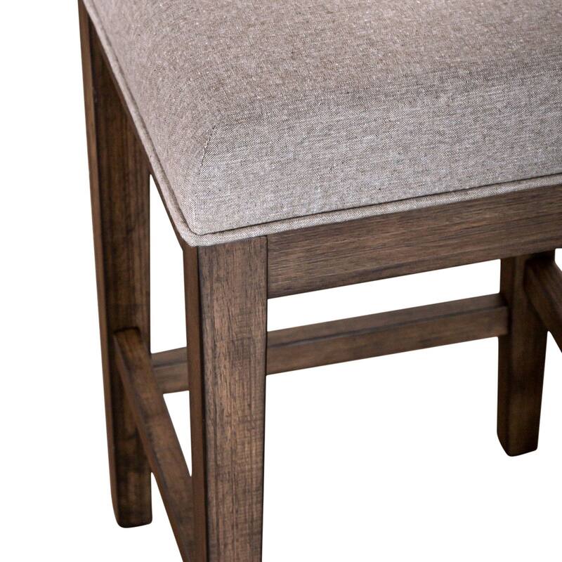 Arrowcreek Upholstered Console Stool with Reclaimed Pine Wood