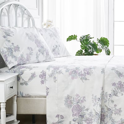 Bedford Lane Jardin De Rose Percale Cotton Sheet Set