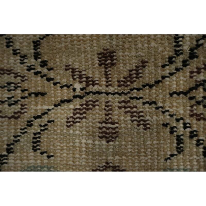 Hand Knotted Oriental 100% Wool Carpet Transitional Floral Yellow & Gold Anatolian Area Rug - 7' 6'' X 4' 10''