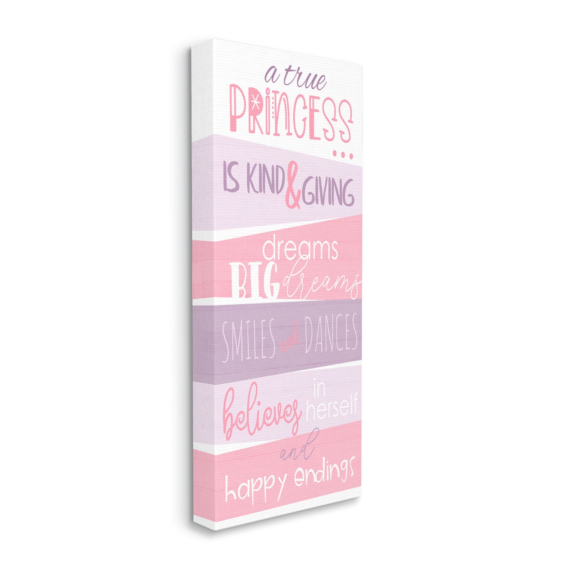 Stupell Motivational True Princess List in Pink and Purple Design-image