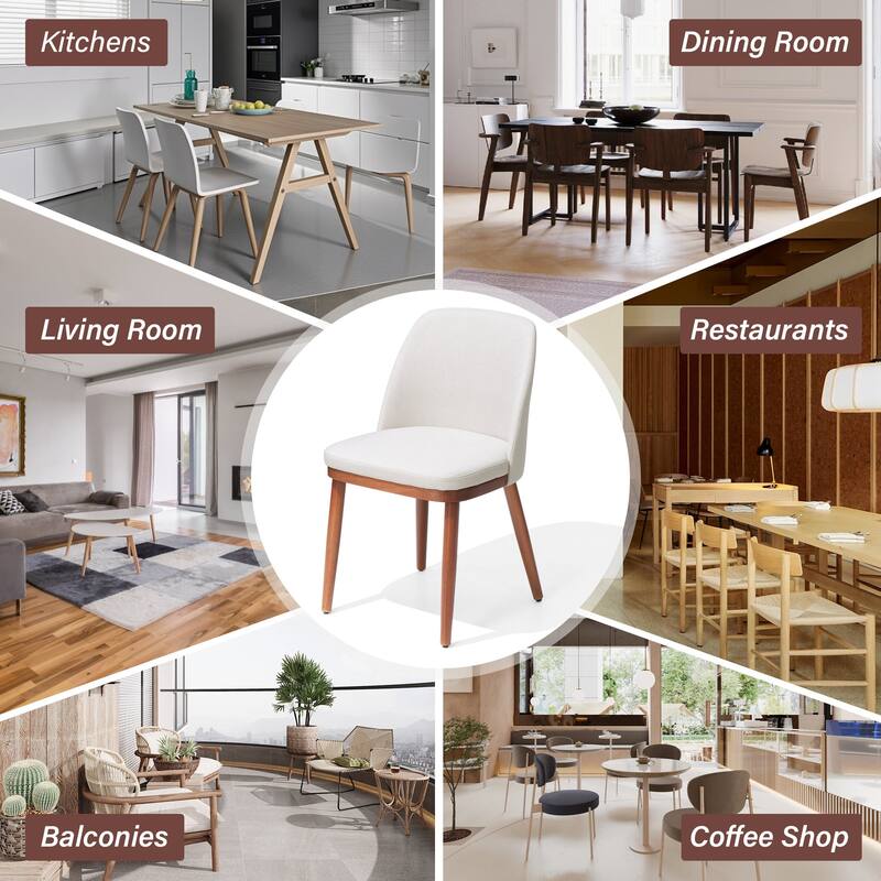 Crestlive Products Upholstered Wood Dining Chairs with Wood Legs