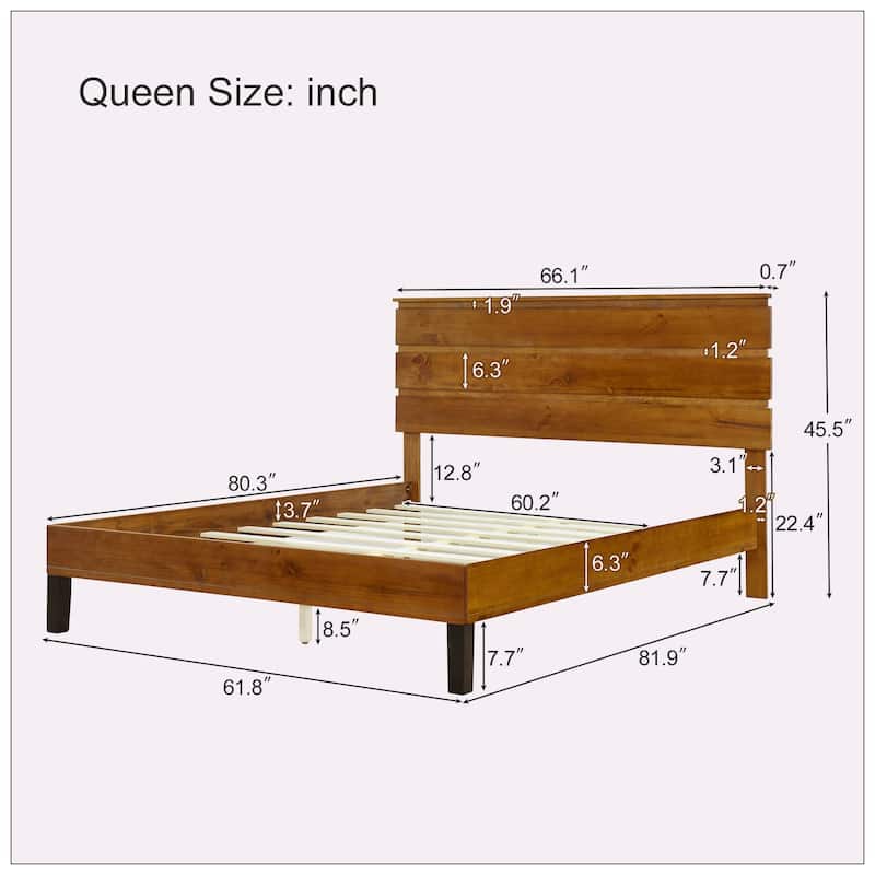 Mid-Century Modern Wood Bed