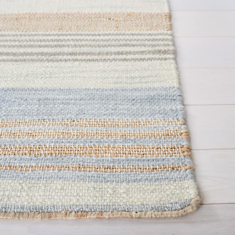 SAFAVIEH Handmade Kilim Dvira Stripe Jute & Wool Rug