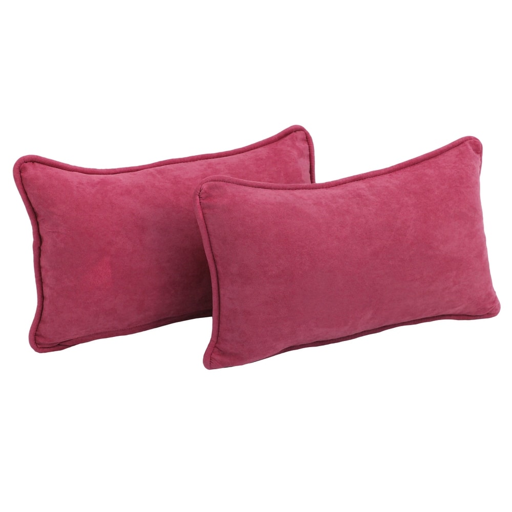 20-inch by 12-inch Microsuede Lumbar Throw Pillows (Set of 2)