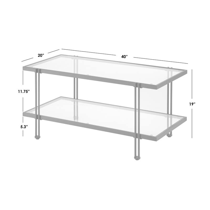 Lifestorey Folio Metal and Glass Coffee Table