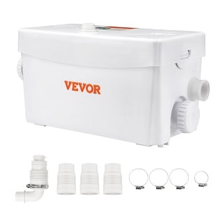 VEVOR Macerator Pump 350W 6000 Lh 23 ft Lift 3 Inlets Kitchen Sink Shower Bathtub Upflush - 6000 L/h