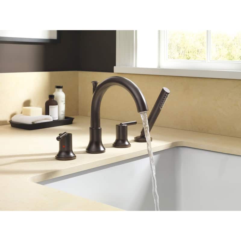Delta Trinsic Deck Mounted Roman Tub Filler - Includes Hand Shower