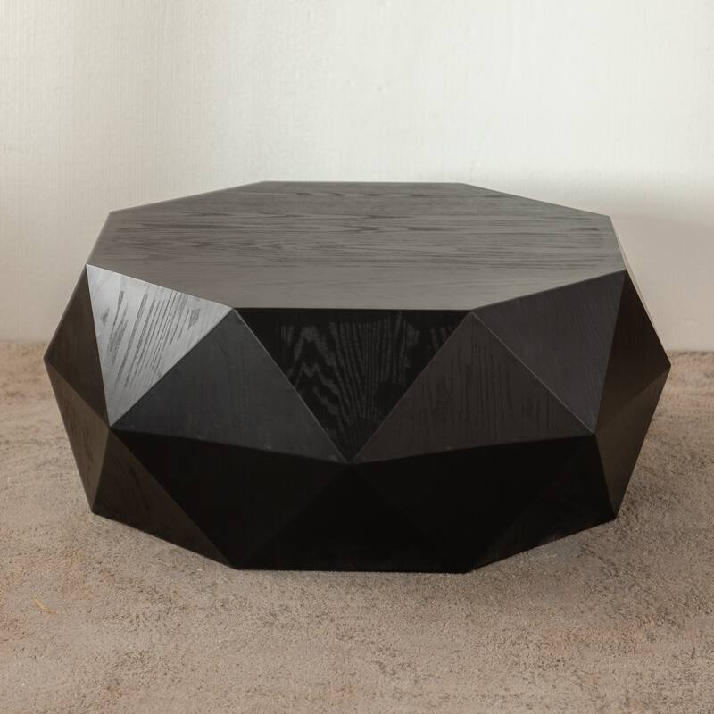 American Retro Coffee Table with 3D Relief Pattern, Nail Holes Knots and Wood Marks, for Living Room