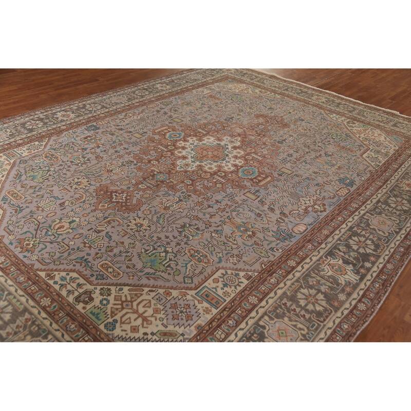 Traditional Tabriz Persian Vintage Area Rug Hand-Knotted Wool Carpet - 9'3"x 12'5"