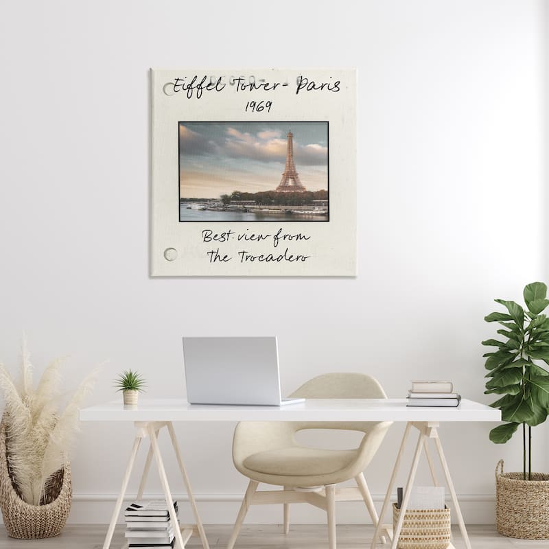 Stupell Vintage Travel Eiffel Tower Canvas Wall Art Design By Danita Delimont