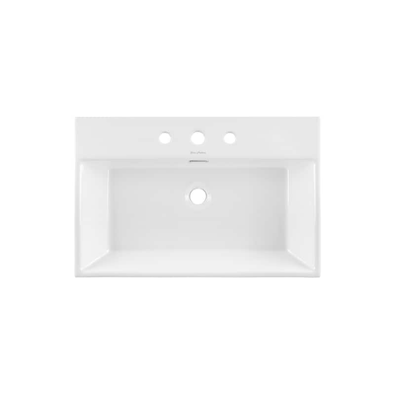 Claire 24" Console Sink White Basin Brushed Gold Legs With 8" Widespread Holes - 24" x 16" x 35"
