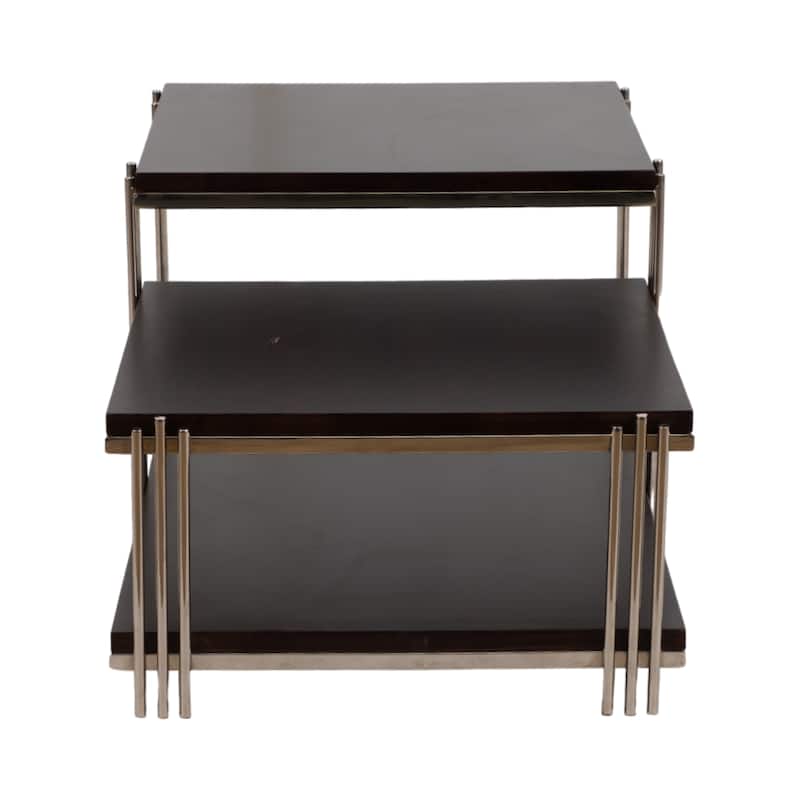 Sagebrook Home Metal/wood, 42" Three Tier Coffee Table, Timeless Design - 42" x 26" x 20"
